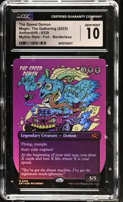 THE SPEED DEMON Aetherdrift Borderless Foil Mythic CGC 10 Gem Mint MTG [Nos] - Image 1