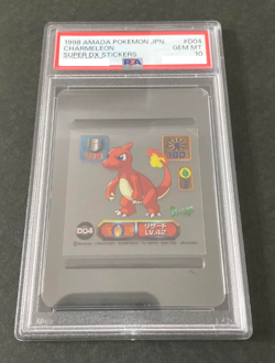 PSA10 1998 AMADA POKEMON JPN. CHARMELEON SUPER DX STICKERS #D04 GEM MT - Image 1