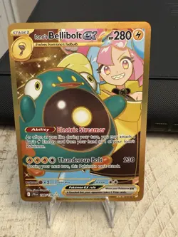 Pokemon TCG Ionos Bellibolt ex 188/159 Journey Together Gold Hyper Rare Card NM - Image 1