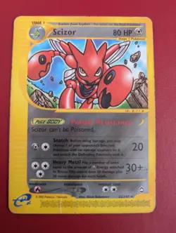 Scizor 32/147 - Aquapolis Non-Holo Pokemon Card Played - Image 1