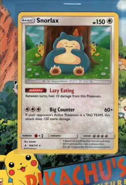 Pokemon TCG Snorlax 158/214 Sun & Moon Unbroken Bonds Holo lp/NM - Image 1