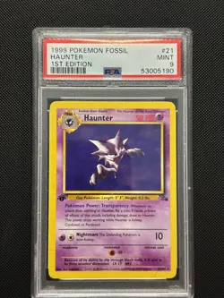 1999 Pokemon - Haunter 21/62 Fossil - Regular 1st Edition - Vintage Rare PSA 9 - Image 1