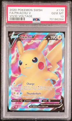 Fa/Pikachu V #10 - 2020 Pokemon Sword & Shield Vivid Voltage - PSA 10 - Image 1