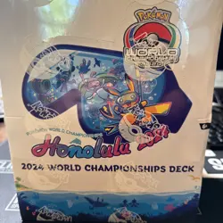 POKEMON TCG 2024 WORLD CHAMPIONSHIPS DECK FACTORY SEALED 8 DECK DISPLAY - Image 1
