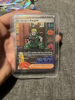 Pokemon TCG Lt. Surges Bargain 185/132 Mega Evolutions Secret Rare NM - Image 1