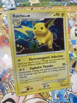 2007 Pokemon TCG Raichu Mysterious Treasures 15/123 Holo Holo Rare Swirl - Image 2
