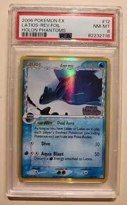 PSA 8 Pokemon - Latios 12/110 Reverse Holo - ex Holon Phantoms Stamped - Image 1