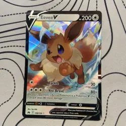 Pokemon Eevee v TCG Half Art Card 108/159 Crown Zenith - Image 1