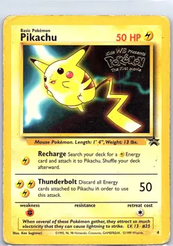 Pikachu (Movie Promo) 4 Non Holo WoTC Promo - Pokemon Card - MP - Image 1