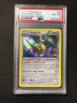 Pokemon Card - Aegislash XY Pre-Release STAFF 86/146 Ultra Rare - PSA Grade 8 NM - Image 1