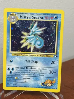Misty's Seadra 9/132 Holo - Gym Heroes Set - Pokemon Card -MP - Image 1