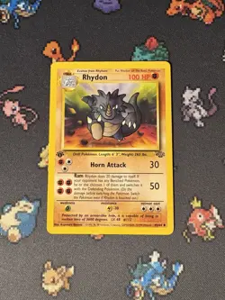 Pokemon Cards Rhydon 45/64 Jungle FIRST EDITION WOTC - (LP) - Image 1