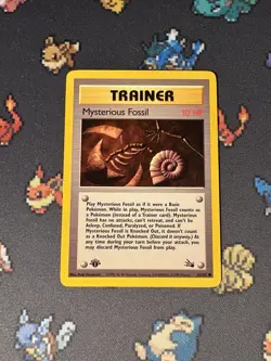 Pokemon Cards Mysterious Fossil 62/62 Fossil FIRST EDITION WOTC - (MP) - Image 1