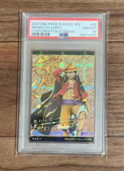 PSA10 One Piece Wafer Counterattack LUFFY LAW KID Japanese Trading Card - Image 3