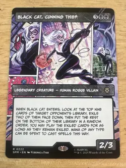 Black Cat, Cunning Thief - #222(Borderless) Marvel's Spider-Man Regular - Mtg - Image 1