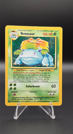 Pokemon Wizards Of The Coast Base Set Venusaur Holo Rare 15/102 - Image 1