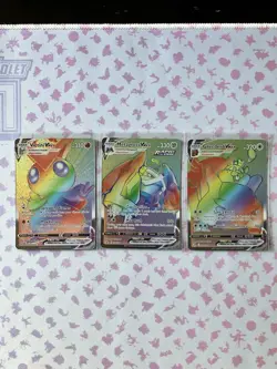 Pokemon TCG SWSH Rainbow Rare Holo Card Lot of Mint Cards Victini Metagross VMAX - Image 1