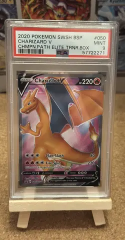 PSA 9 2020 Pokemon TCG SWSH Charizard V Graded Black Star Promo SWSH050 - Image 1