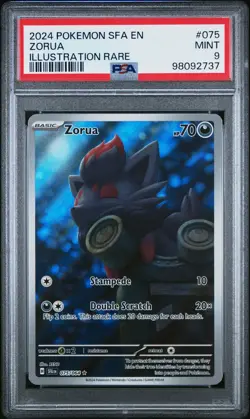 2024 POKEMON SFA EN-SHROUDED FABLE ILLUSTRATION RARE #075 ZORUA PSA 9 - Image 1