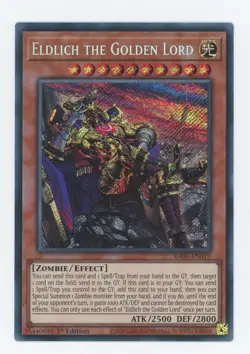 Yugioh RA01-EN019 Eldlich the Golden Lord (alternate art) Secret Rare 1st NM/LP - Image 1