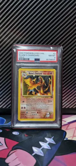 2000 Pokemon Gym Challenge Blaine's Charizard card 2/132 PSA 8 NM-MT - Image 1