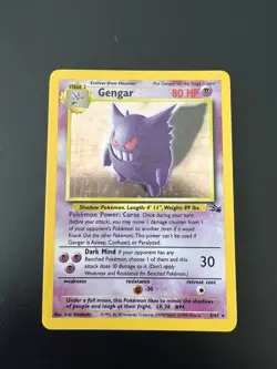 Gengar 5/62 Fossil Unlimited 1999 Pokemon Card Holo Rare NM - Image 1
