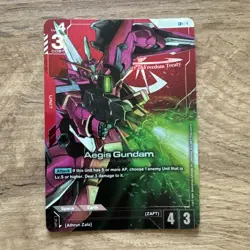 Aegis Gundam GAT-X303 Gundam Card Game TCG ST04 Seed Strike Foil LR+ - Image 1