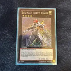 Evilswarm Exciton Knight LVAL-EN056 Secret Rare 1st Edition Yu-Gi-Oh Card NM - Image 1