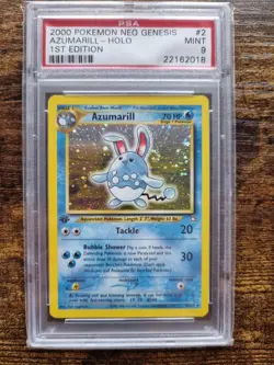 2000 Pokemon Azumarill Holo Neo Genesis #2 1st Edition MINT PSA 9 - Image 1
