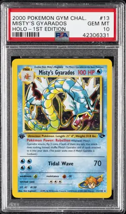 2000 POKEMON GYM CHALLENGE HOLO-1ST ED #13 MISTY'S GYARADOS PSA 10 - Image 1