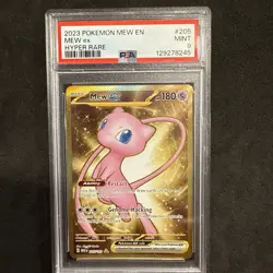 2023 POKEMON MEW EN-151 HYPER RARE #205 MEW EX PSA MINT 9 - Image 1
