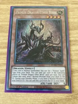 Yu-Gi-Oh! TCG Primite Dragon Ether Beryl BLMM-EN130 Secret Rare 1st Edition - Image 1