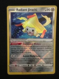 Radiant Jirachi 120/195 Silver Tempest Pokemon Card NM - Image 1