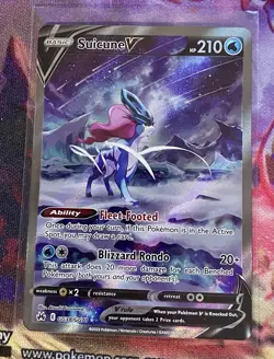 Suicune V GG38/GG70 Crown Zenith: Galarian Gallery Holo Pokemon Card TCG - Image 1