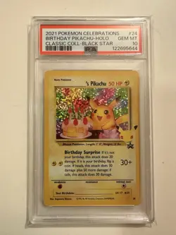 2021 POKEMON CELEBRATIONS CLASSIC COLL #24 BIRTHDAY PIKACHU-HOLO PSA 10 - Image 1