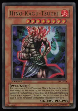 Yugioh Hino-Kagu-Tsuchi LOD-070 1st Edition Ultra Rare NM - Image 1