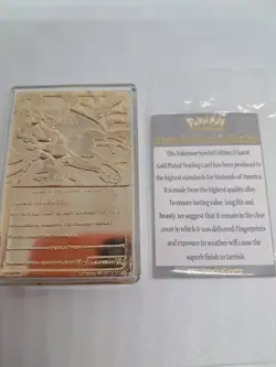Burger King Charizard 24K Gold Plated Card with Ball COA and Red Box - Image 3