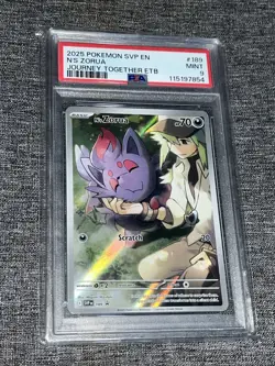 2025 Pokemon SVP EN N's Zorua #189 Journey Together ETB - PSA 9 MINT - Image 1
