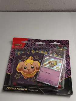 Pokemon TCG Paldean Fates Tech Sticker Collection - 3 Packs SEALED - Fidough - Image 1