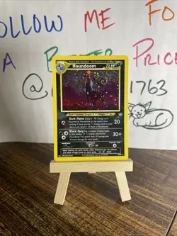 ✨ Pokemon, Houndoom Neo Revelation 8/64 “DOUBLE HOLO” ERROR SWIRL ✨ - Image 1