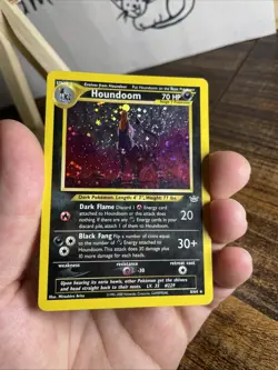 ✨ Pokemon, Houndoom Neo Revelation 8/64 “DOUBLE HOLO” ERROR SWIRL ✨ - Image 3