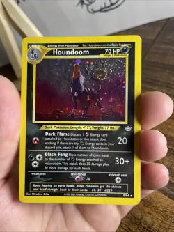 ✨ Pokemon, Houndoom Neo Revelation 8/64 “DOUBLE HOLO” ERROR SWIRL ✨ - Image 4
