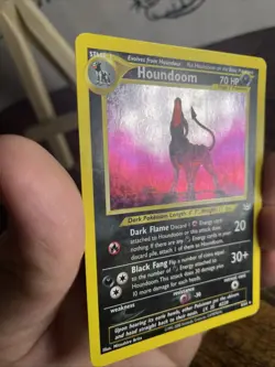 ✨ Pokemon, Houndoom Neo Revelation 8/64 “DOUBLE HOLO” ERROR SWIRL ✨ - Image 5