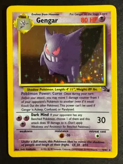 Gengar Holo 1995 5/62 Pokemon Fossil Unlimited WOTC Lightly Played - Image 1