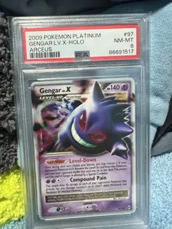Pokemon Gengar LV.X 2009 Platinum Arceus #97 PSA 8 - Image 1