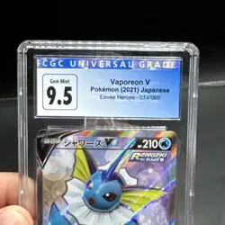 Vaporeon V Secret Rare (SR) 74/69 Pokemon Japanese Eevee Heroes CGC 9.5 - Image 3