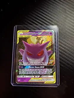 Pokemon TCG Gengar & Mimikyu GX Holo Ultra Rare Card Sun & Moon Team - Image 1