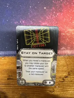 Star Wars Miniatures X-Wing Upgrade Card STAY ON TARGET Elite Talent - Image 1