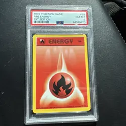1999 POKEMON BASE SET 1ST EDITION #98 FIRE ENERGY PSA 8🔥🔥 - Image 1