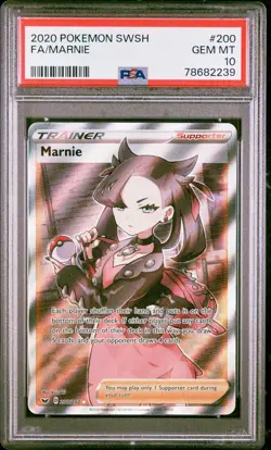 PSA 10 - Marnie - 200/202 - Sword & Shield Base Set - F/A - SWSH - Pokemon TCG - Image 1